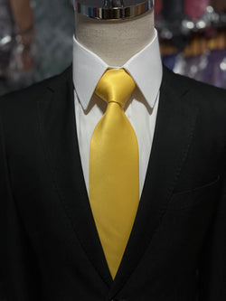 Gravata 100% Seda Monocolor Tradicional - Amarelo