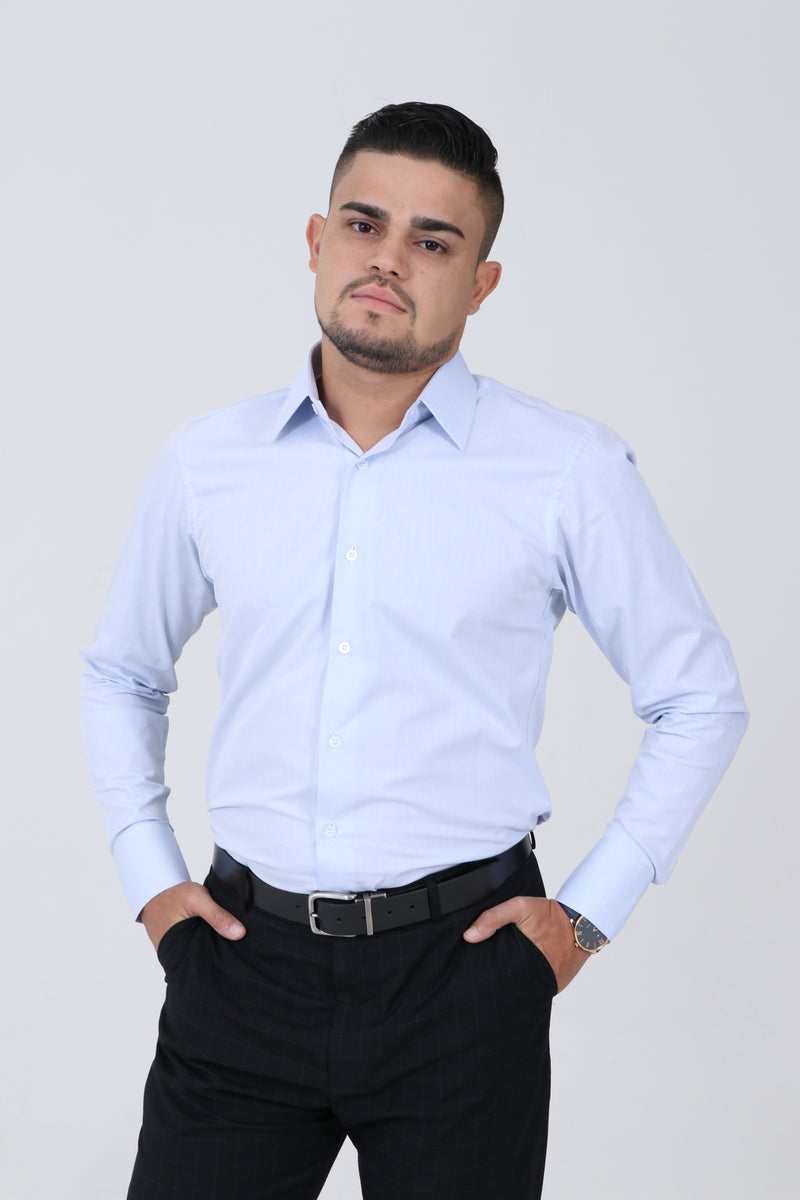 Camisa Classic Azul Lisa - ft Fratelli