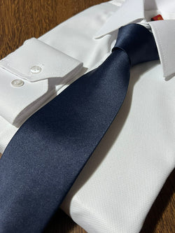 Gravata 100% Seda Monocolor Tradicional - Azul Noite